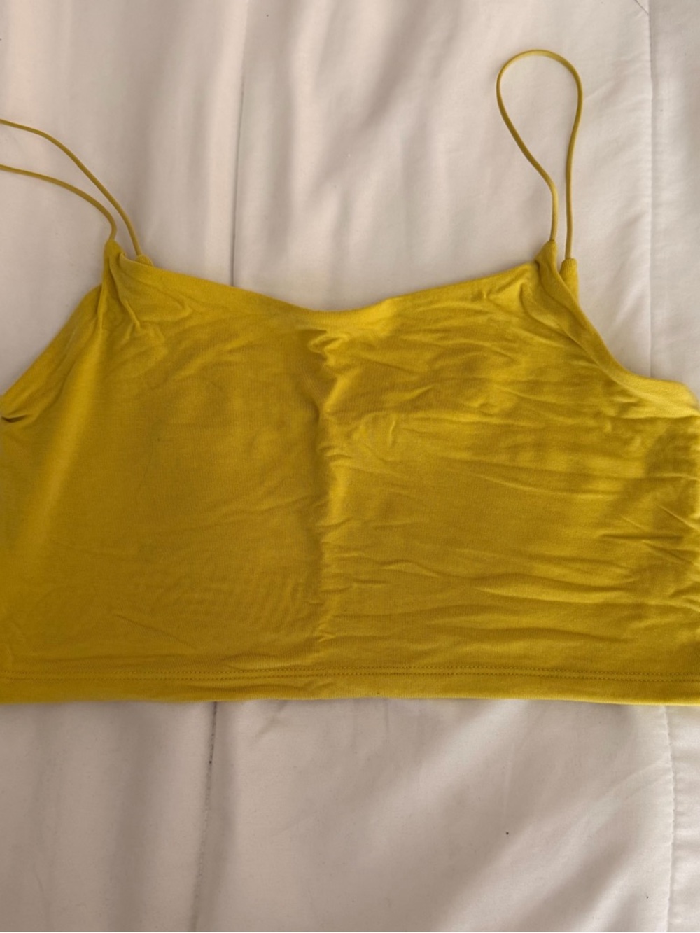 Wilfred Bright Yellow Spaghetti Strap Crop Camisole